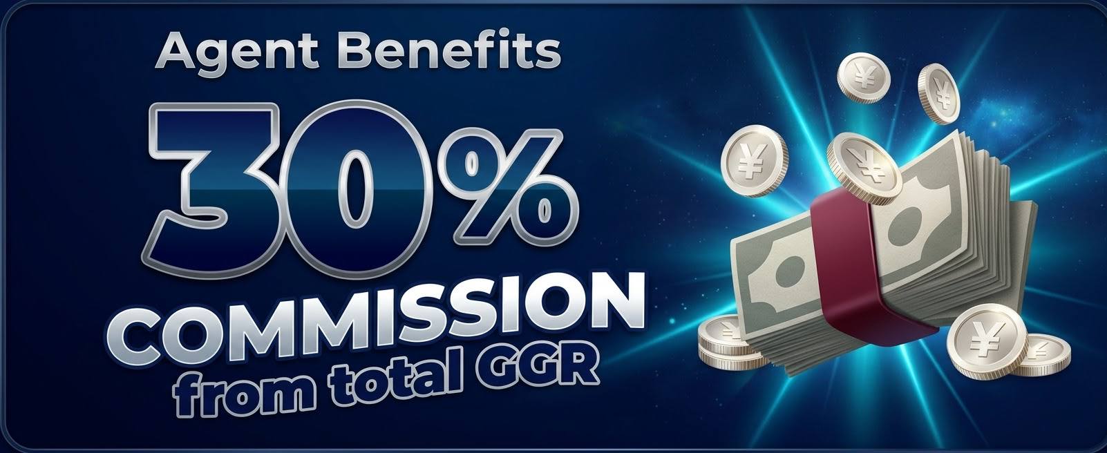 Taya828 agent benefits: 30% commission from total GGR