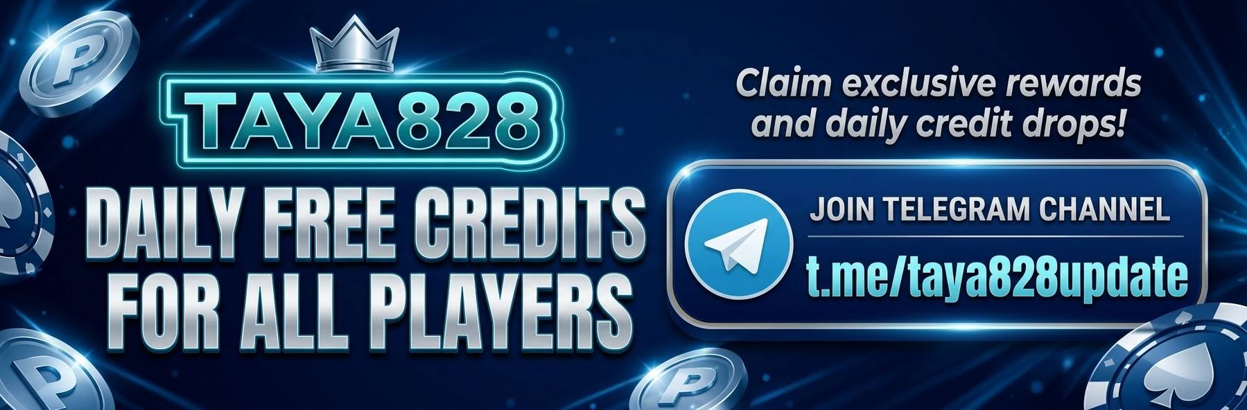 Taya828 daily free credits and Telegram channel